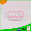 glass fresh bowl with colourful lid,high quality glass fresh bowl